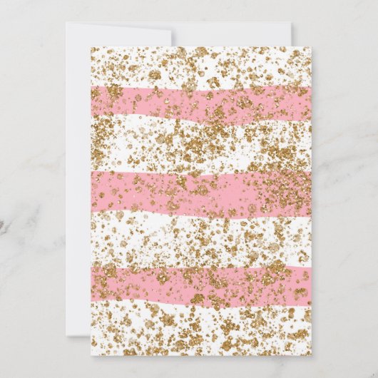 Brunch en Bubble roze strepen glitter Kaart (Achterkant)