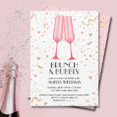 Brunch en Bubble Roze Vrijgezellenfeest Kaart