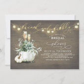 Brunch en Bubble Succulents Pumpkin Vrijgezellenfe Kaart (Voorkant)