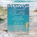 Brunch en Bubble Summer Beach Vrijgezellenfeest Kaart<br><div class="desc">Brunch & Bubble Baby's Breath Floral Summer Beach Bridal Shower Invitations.</div>