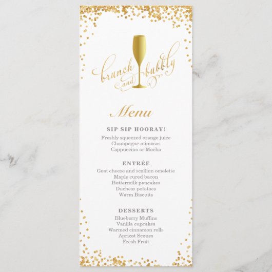 Brunch en Bubble Verloving | Shower-menu Menu (Voorkant)