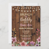 Brunch en Bubble  Vloer Vrijgezellenfeest Hout Kaart (Voorkant)