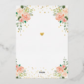 Brunch en Bubble Vrijgezellenfeest Blush Peony Gol Folie Uitnodiging (Achterkant)