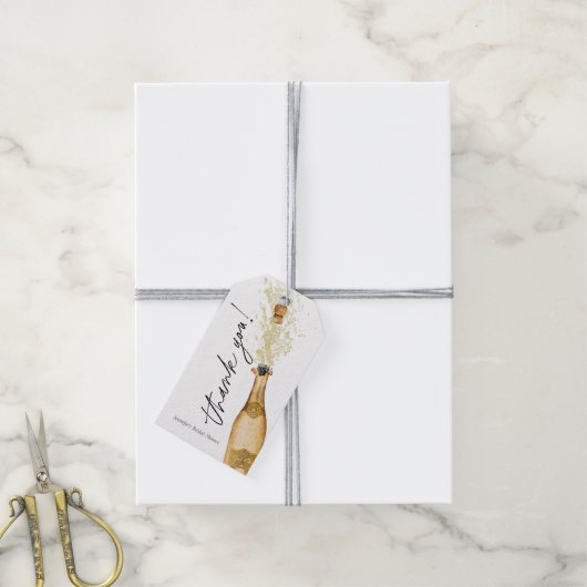 Brunch en Bubble Vrijgezellenfeest Hartelijk dank Cadeaulabel (Met Touw)