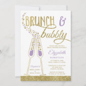 Brunch en Bubble Vrijgezellenfeest Invite, Faux Go Kaart (Voorkant)