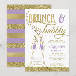 Brunch en Bubble Vrijgezellenfeest Invite, Faux Go Kaart