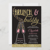 Brunch en Bubble Vrijgezellenfeest Invite, Faux Go Kaart (Voorkant)