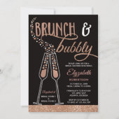Brunch en Bubble Vrijgezellenfeest Invite, Faux Go Kaart (Voorkant)