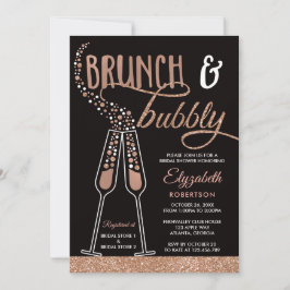 Brunch en Bubble Vrijgezellenfeest Invite, Faux Go Kaart