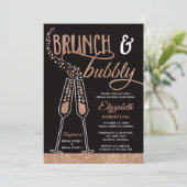 Brunch en Bubble Vrijgezellenfeest Invite, Faux Go Kaart (Staand voorkant)