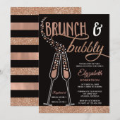 Brunch en Bubble Vrijgezellenfeest Invite, Faux Go Kaart (Voorkant / Achterkant)