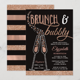 Brunch en Bubble Vrijgezellenfeest Invite, Faux Go Kaart
