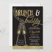 Brunch en Bubble Vrijgezellenfeest Invite, Faux Go Kaart (Voorkant)