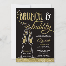 Brunch en Bubble Vrijgezellenfeest Invite, Faux Go Kaart