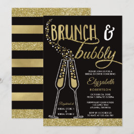 Brunch en Bubble Vrijgezellenfeest Invite, Faux Go Kaart