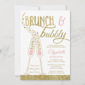 Brunch en Bubble Vrijgezellenfeest Invite, Faux Go Kaart (Voorkant)