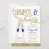 Brunch en Bubble Vrijgezellenfeest Invite, Faux Go Kaart (Voorkant)