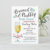 Brunch en Bubble Vrijgezellenfeest Kaart (Staand voorkant)