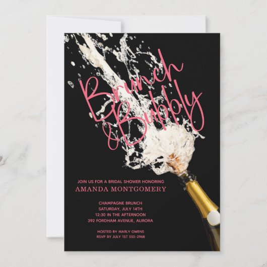 Brunch en Bubble Vrijgezellenfeest Kaart (Voorkant)