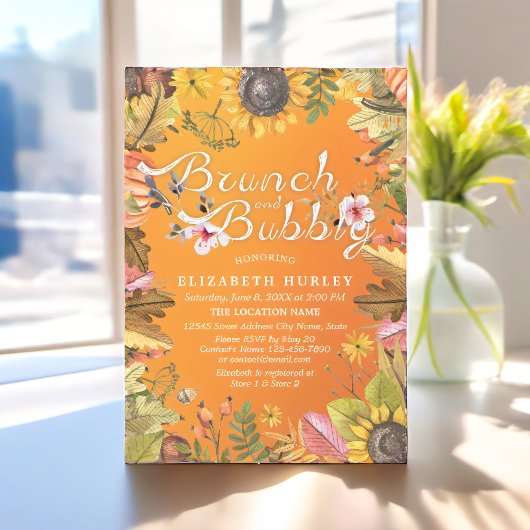 Brunch en Bubble Vrijgezellenfeest Maple Leaves Pu Kaart