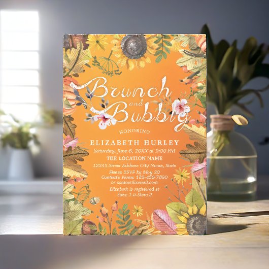 Brunch en Bubble Vrijgezellenfeest Maple Leaves Pu Kaart