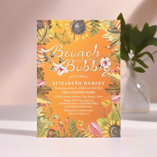 Brunch en Bubble Vrijgezellenfeest Maple Leaves Pu Kaart