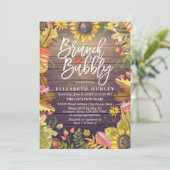 Brunch en Bubble Vrijgezellenfeest Maple Leaves Pu Kaart (Staand voorkant)