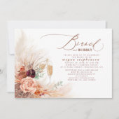 Brunch en Bubble Vrijgezellenfeest Pampas Grass Kaart (Voorkant)