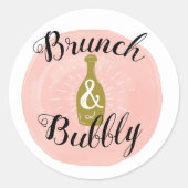 Brunch en Bubble Vrijgezellenfeest Stickers (Voorkant)