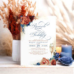 Brunch en Bubble Vrijgezellenfeest Terracotta Navy Kaart<br><div class="desc">Pampasgras en marineblauw,  terracotta bloemen omkopen alle doucheuitnodigingen - Brunch en Bubble</div>