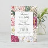 Brunch en Bubble Waterverf Floral Vrijgezellenfees Kaart (Staand voorkant)