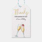 Brunch en Bubbly Aardbei & Champagne Dank u Cadeaulabel (Voorkant)