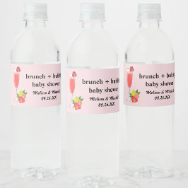 Brunch en Bubbly Baby shower mimosa Waterfles Etiket
