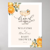 Brunch en Bubbly Baby shower welkomstbord Poster (Voorkant)