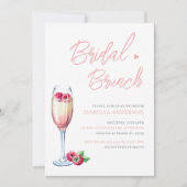 Brunch en Bubbly Blush Roze Vrijgezellenfeest Kaart (Voorkant)