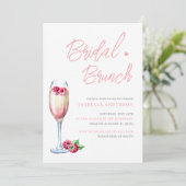 Brunch en Bubbly Blush Roze Vrijgezellenfeest Kaart (Staand voorkant)