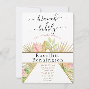 Brunch en Bubbly Boho Floral Vrijgezellenfeest Kaart