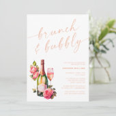 Brunch en Bubbly Bridal Brunch Vrijgezellenfeest Kaart (Staand voorkant)