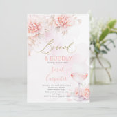 Brunch en Bubbly Bridal Shower uitnodiging (Staand voorkant)