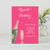 BRUNCH EN BUBBLY BRUIDSDOUCHE UITNODIGING (Staand voorkant)