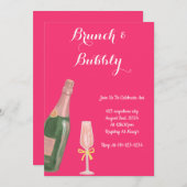 BRUNCH EN BUBBLY BRUIDSDOUCHE UITNODIGING (Voorkant / Achterkant)