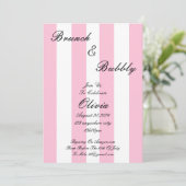 BRUNCH EN BUBBLY BRUIDSDOUCHE UITNODIGING ROZE (Staand voorkant)