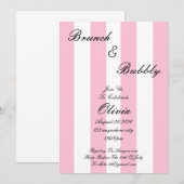 BRUNCH EN BUBBLY BRUIDSDOUCHE UITNODIGING ROZE (Voorkant / Achterkant)
