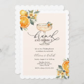 Brunch en Bubbly Bruiloft Brunch Uitnodiging (Voorkant / Achterkant)