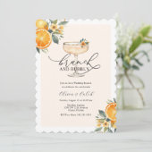 Brunch en Bubbly Bruiloft Brunch Uitnodiging (Staand voorkant)