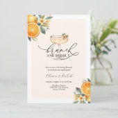 Brunch en Bubbly Bruiloft Brunch Uitnodiging (Staand voorkant)