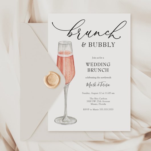 Brunch en Bubbly Champagne bruiloft brunch Kaart