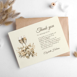 Brunch en Bubbly Champagne Flowers Vrijgezellenfee Bedankkaart