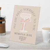 Brunch en Bubbly Champagne Mimosa Bar Sign Reclamebord Met Voetstuk (Insitu)