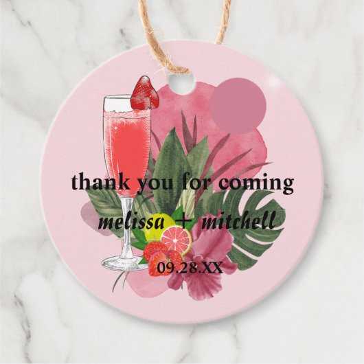 Brunch en bubbly champagne mimosa dank u bedankjes labels (Voorkant)